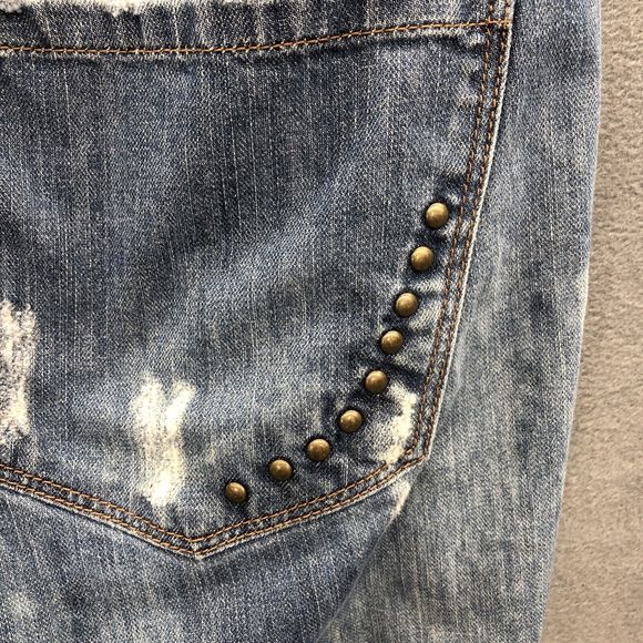 Converse One Star Women's Denim Jeans 32 Sheridan Skinny Distressed Destroyed - Picture 11 of 16